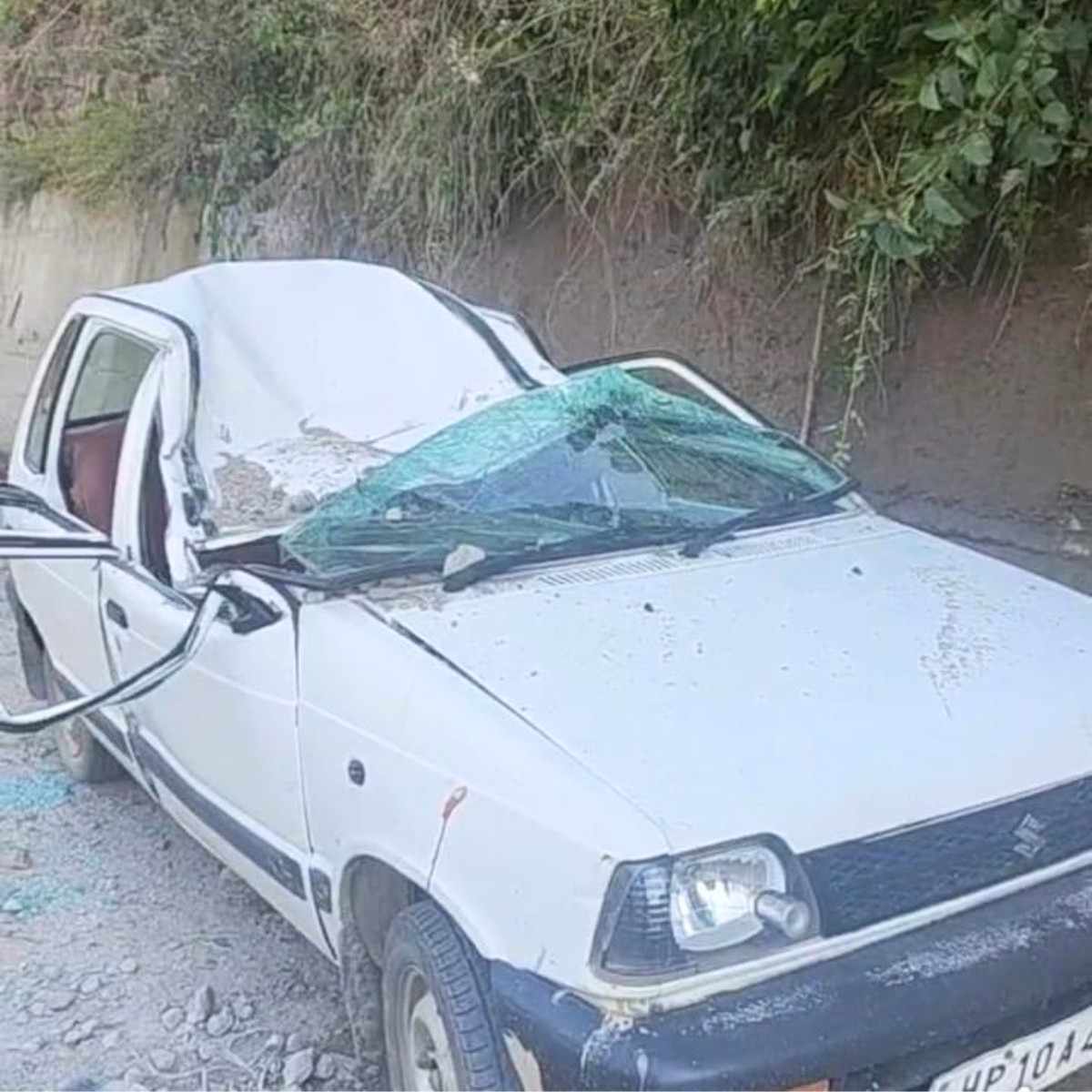 Shimla Jubbal Shock Massive Rock Crushes Car, 2 Critical