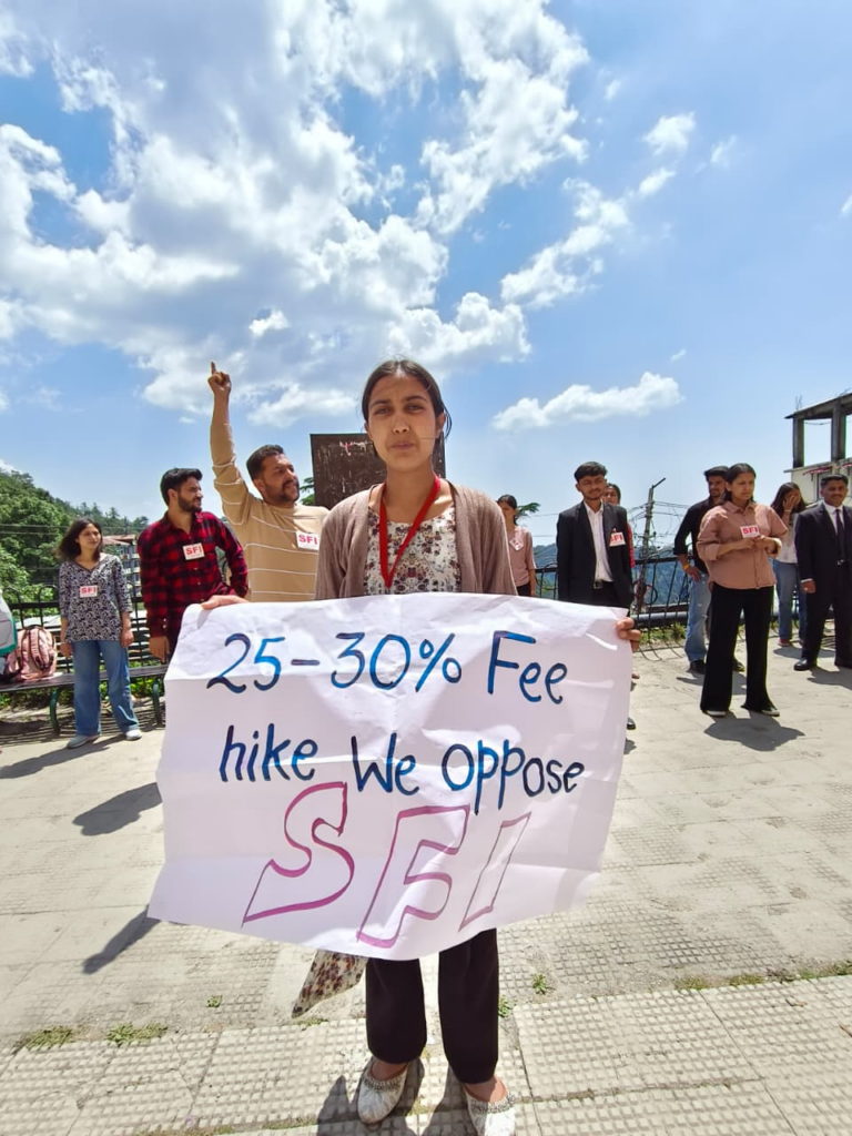 SFI’s Fierce Protest Shakes Shimla Campus at HPU Shimla
