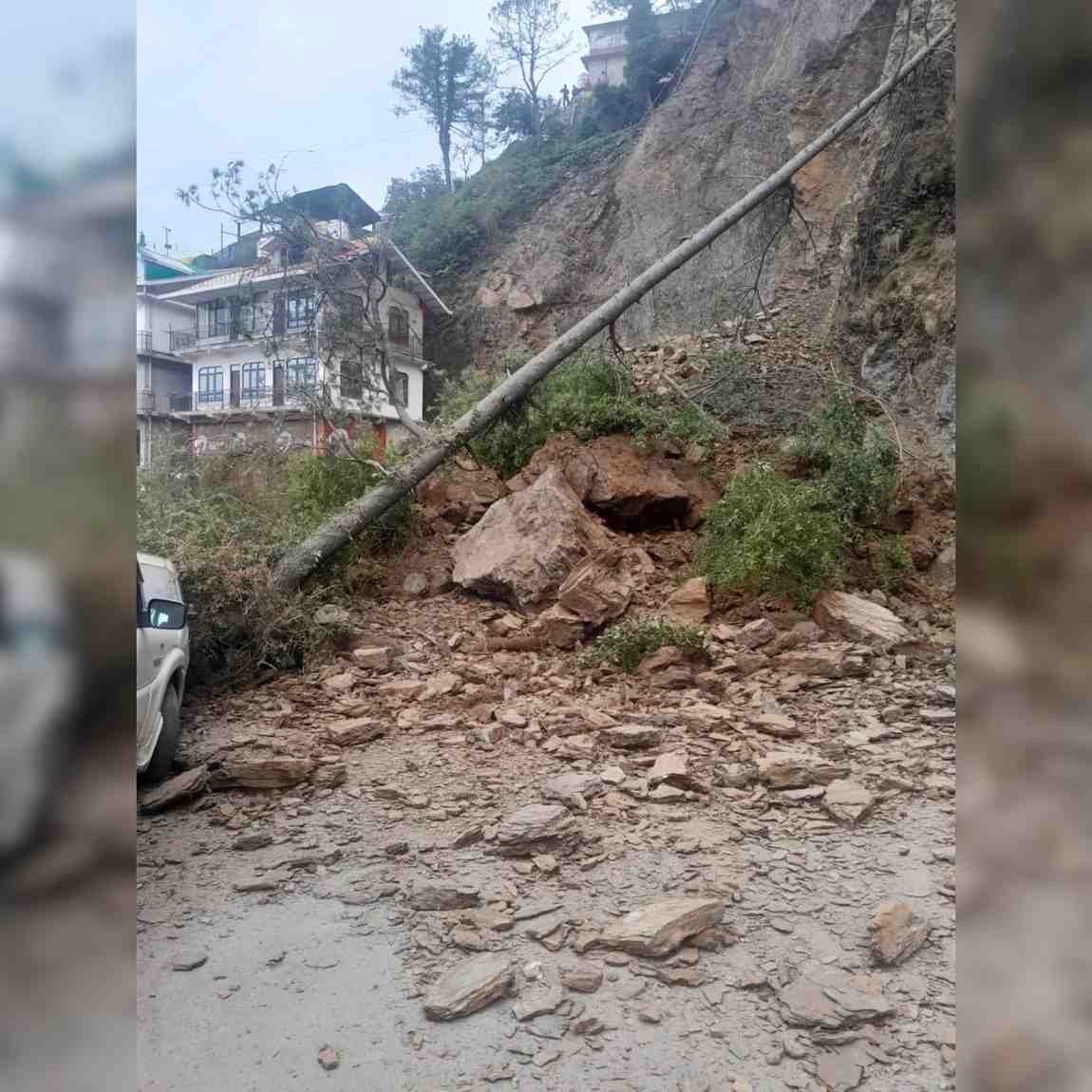 Dhalli Sanjauli Bypass Landslide Blocks Traffic in Shimla