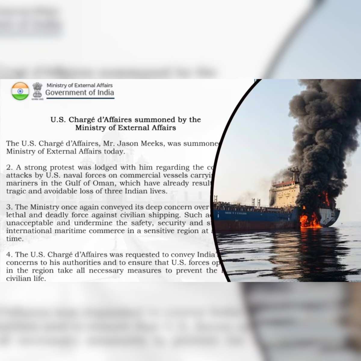 India US Diplomatic Tension After Oman Sea Attack