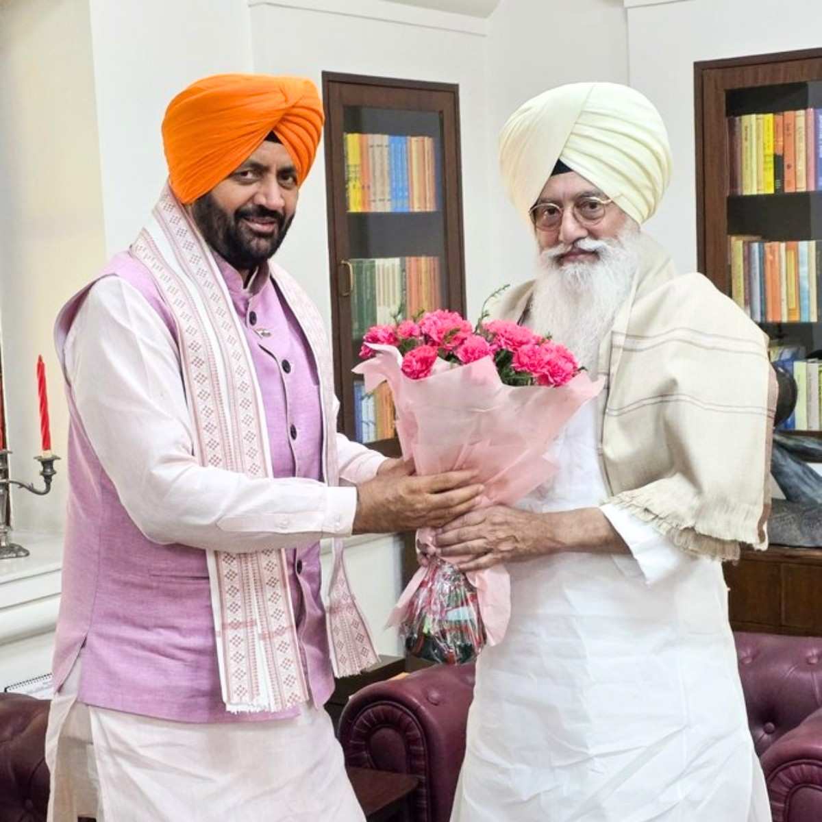 Nayab Saini Meets Radha Soami Chief Gurinder Singh Dhillon