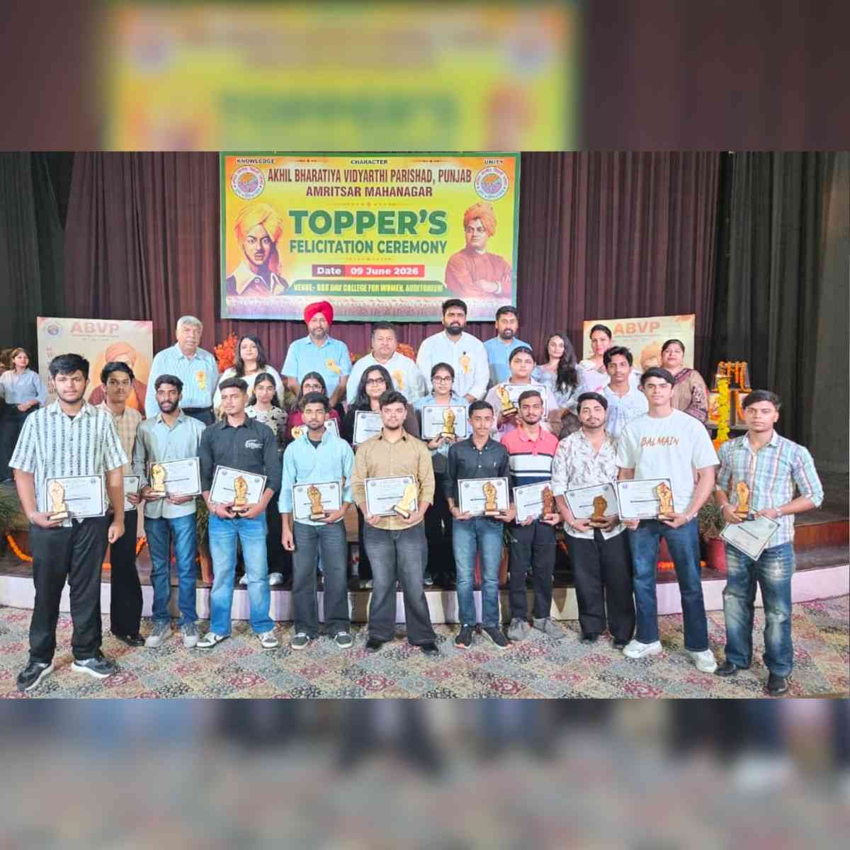 Talent Award Ceremony ABVP Honors Students in Amritsar