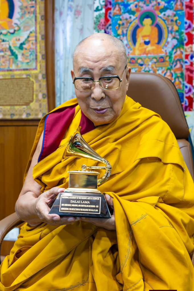 Dalai Lama Receives Grammy Award from Amjad Ali Khan